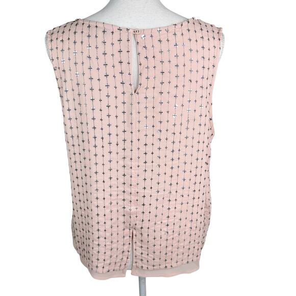 Vintage Y2K Lucky Brand Sequin Metallic Sleeveless Top Tank Blush Pink L - Picture 3 of 7